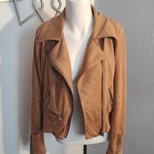 Vici Tan Suede Moto Leather Jacket